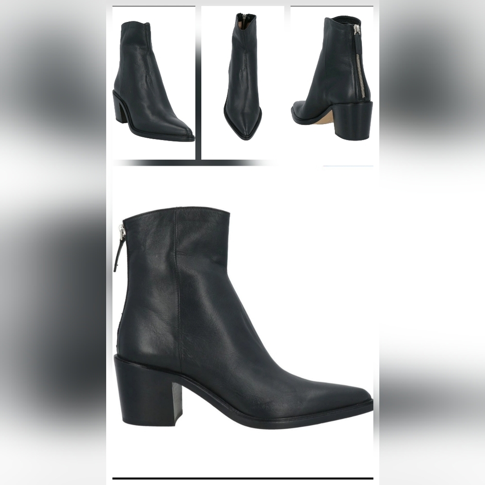 Pomme D'or Sleek Black Ankle Boots Size 37 US 7 Made In Italy $695